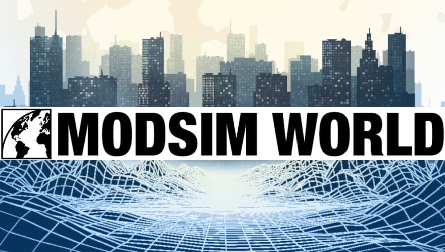 MODSIM World logo with partial globe shown