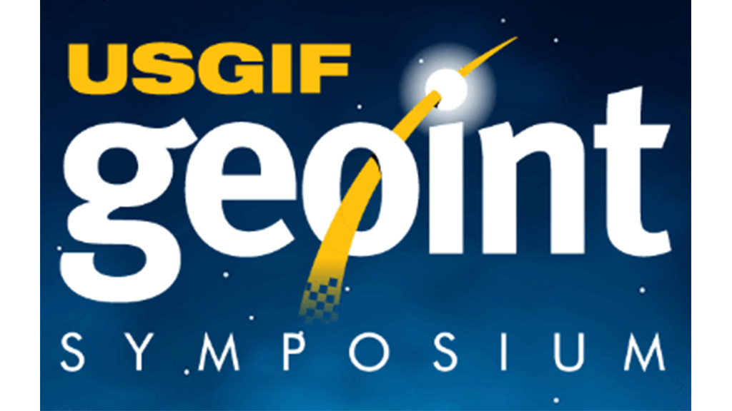 USGIF GEOINT Symposium text and 3-d landscape graphic