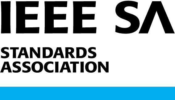 Graphic with IEEE SA letters followed by Standards Association words and underlined in blue
