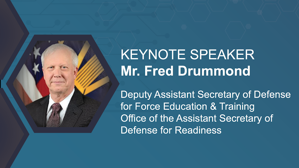 A picture of Keynote Speaker Mr. Charles (Fred) Drummond, Deputy
Assistant Secretary of Defense, Force Education and Training, Office of
the Assistant Secretary of Defense for Readiness, and the iFEST
logo.
