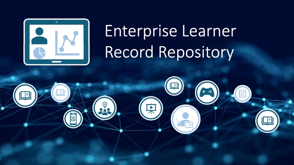 Graphic with Enterprise Learner Record Repository text and networked icons